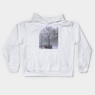 Trees and Post Box in the Snow Kids Hoodie